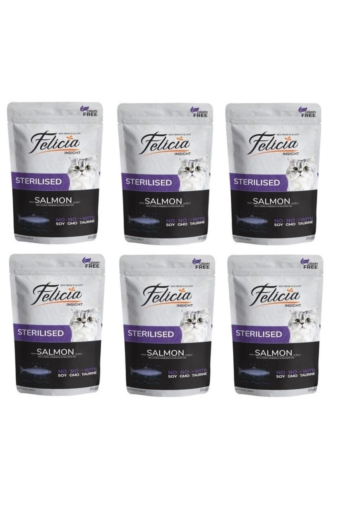 Felicia Kedi Pouch Kısır Somon x 6