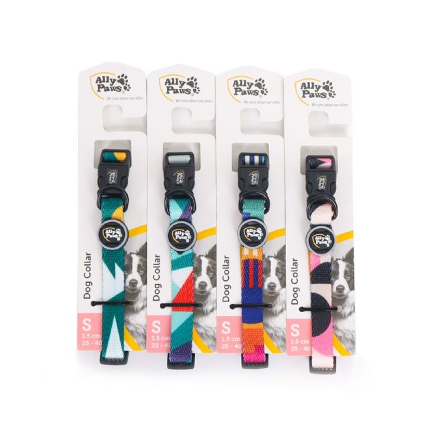 Ally Paws Köpek Boyun Tasması S Beden 25-40 cm Desenli Klips Tokalı