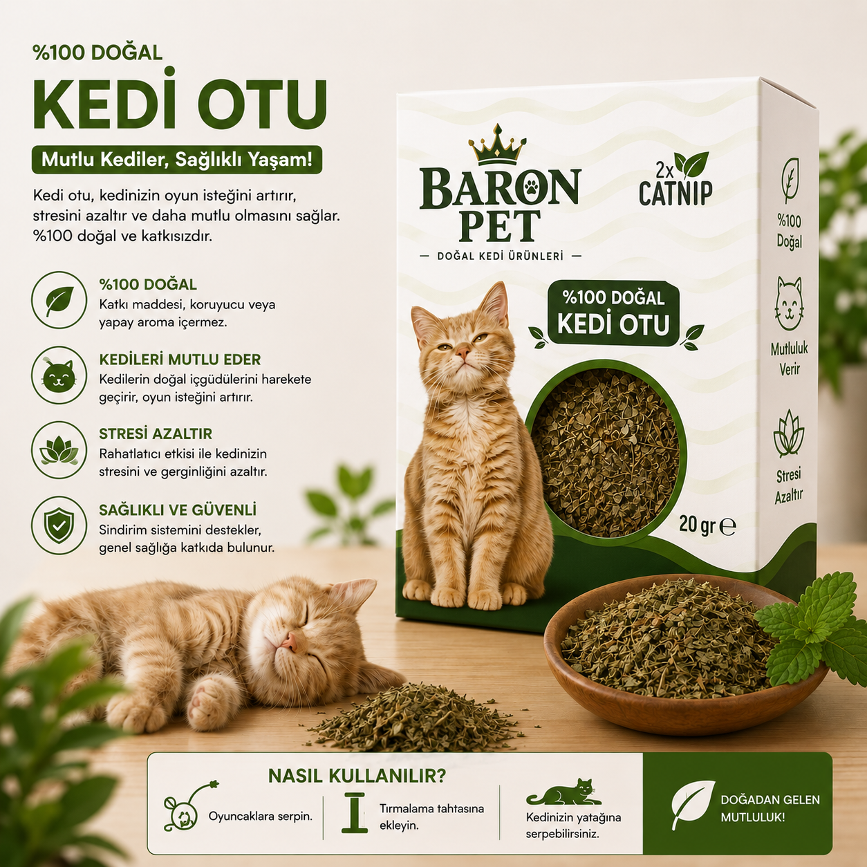 Baron Pet Kedi Otu 20 Gr
