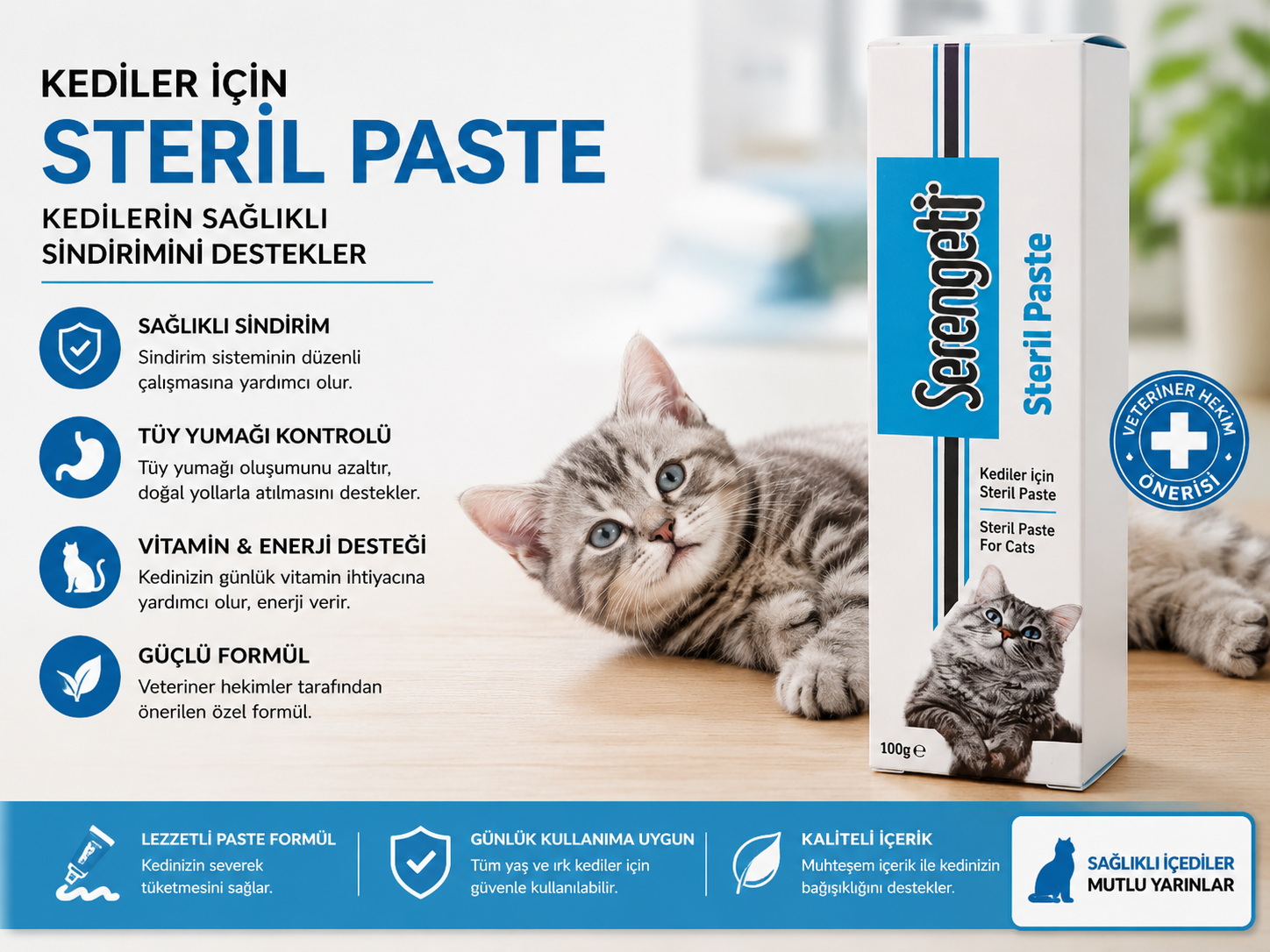 Kısırlaştırılmış Kediler İçin Steril Macun 100 gr