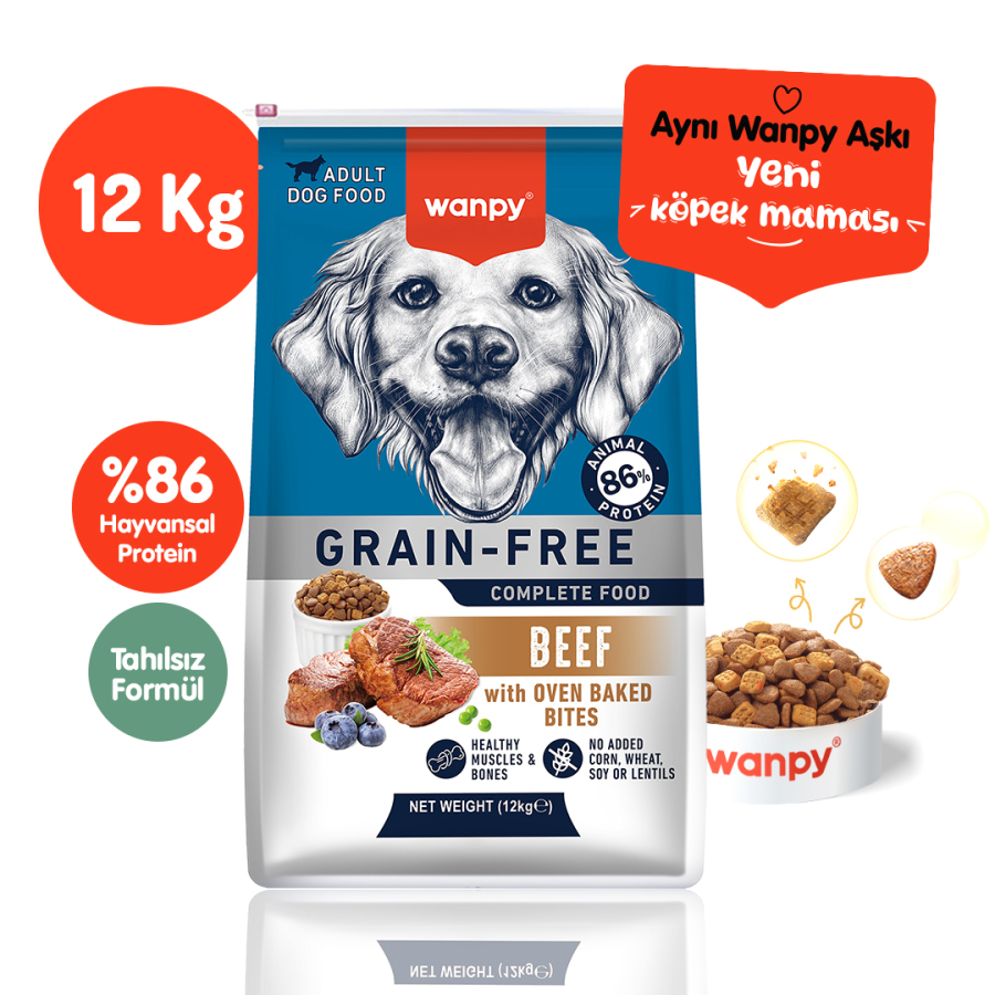 Wanpy Tahılsız Sığır Etli Yetişkin Köpek...