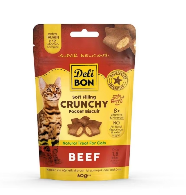 Kedi Ödül Krakeri Sığır Etli 60 gr Tahılsız Ödül Maması