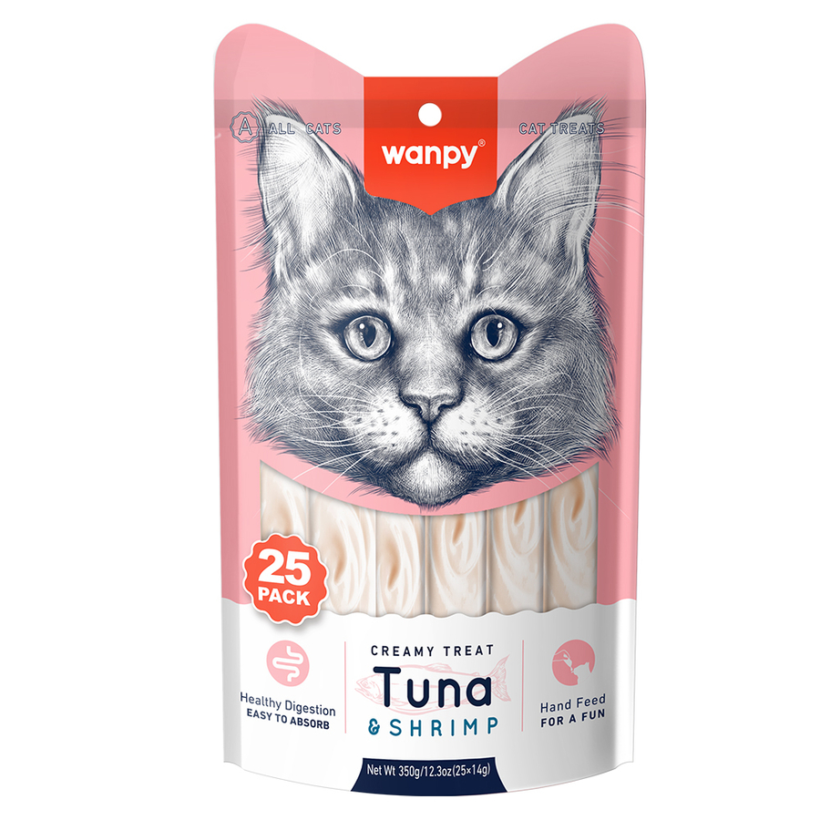 Wanpy Ton&Karides 25*14 gr Krema Kedi Öd...