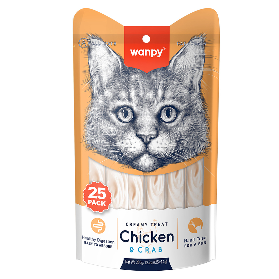Wanpy Tavuklu&Yengeçli 25*14 gr Krema Ke...