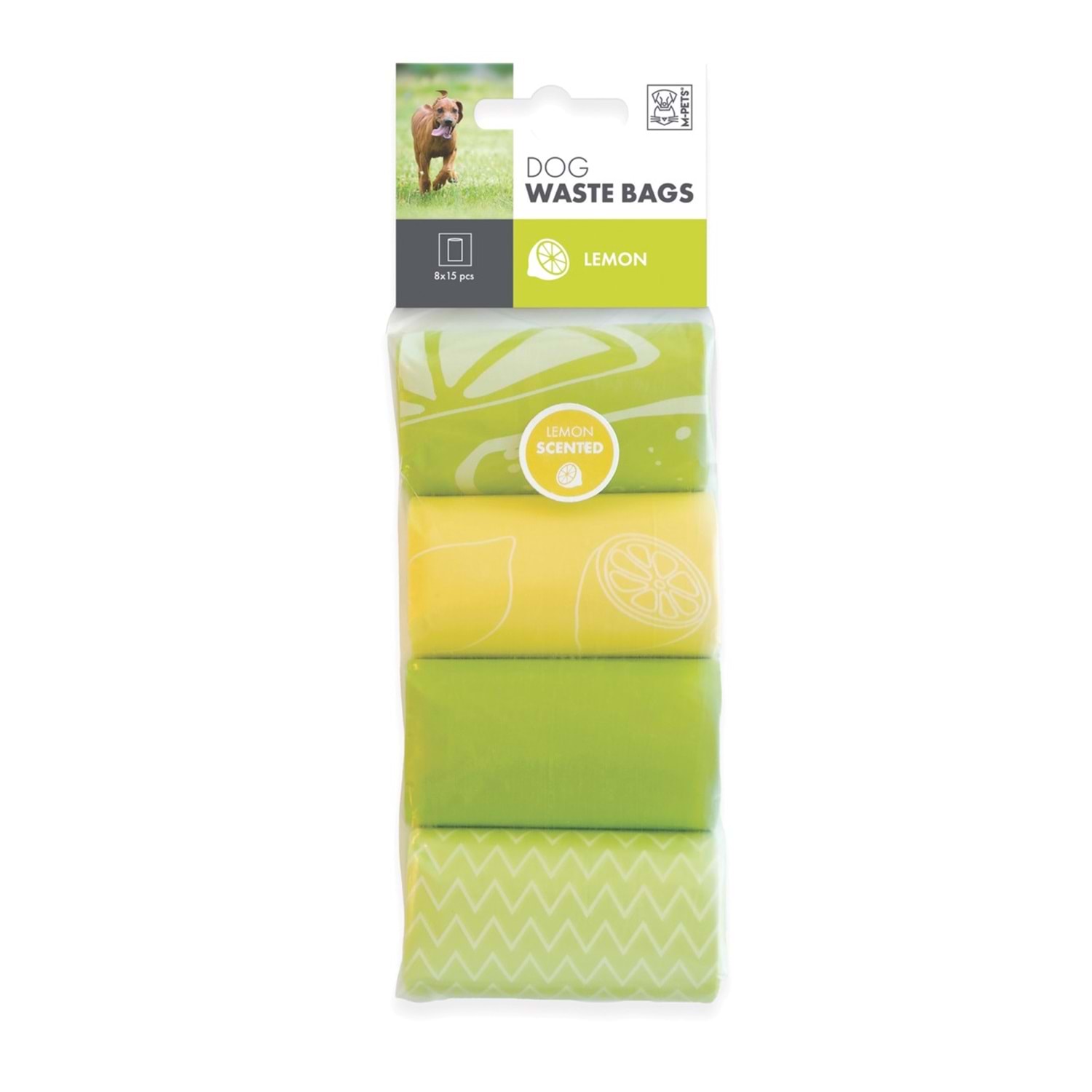 M-Pets Köpek Dışkı Poşeti 15 Yaprak Limon Kokulu 8 li Paket