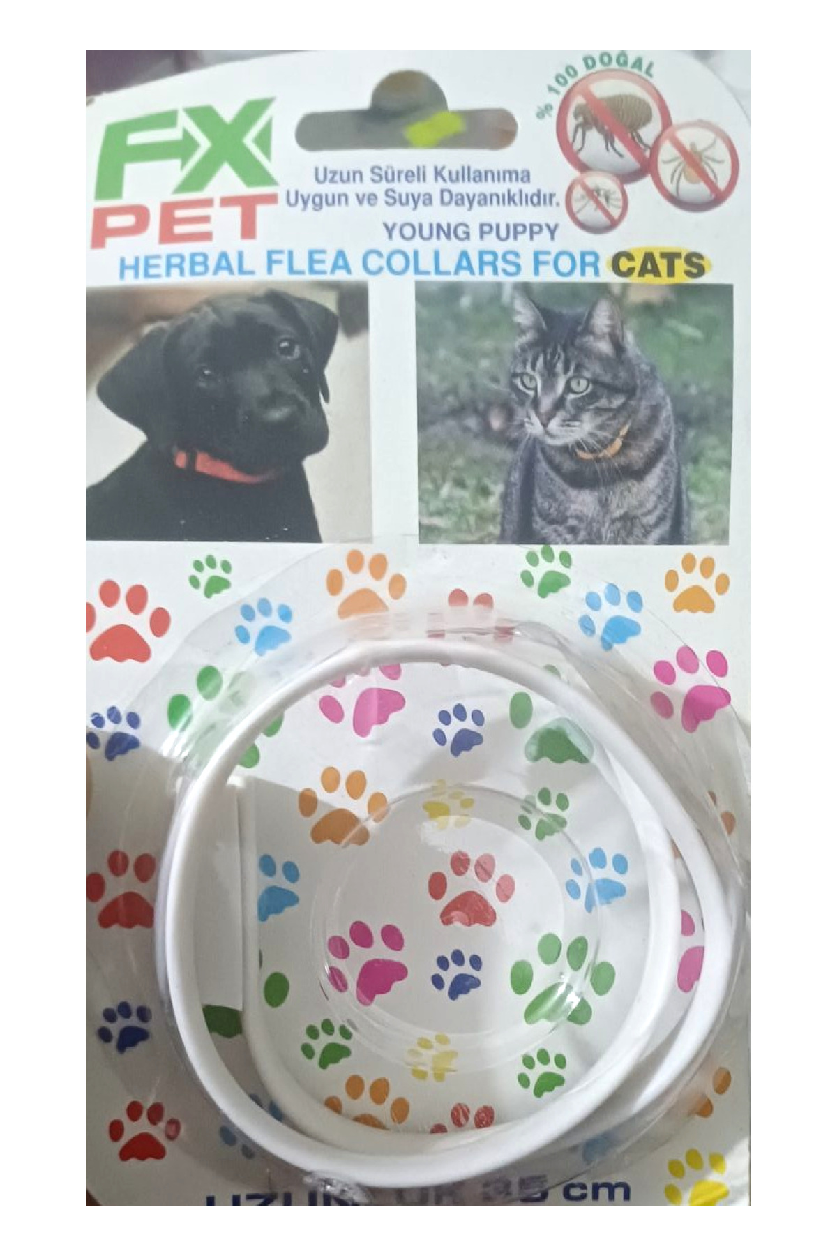FX Pet Kedi ve Yavru Köpek Bitkisel Pire Kene Tasması 35 cm Ayarlanabilir Su Geçirmez