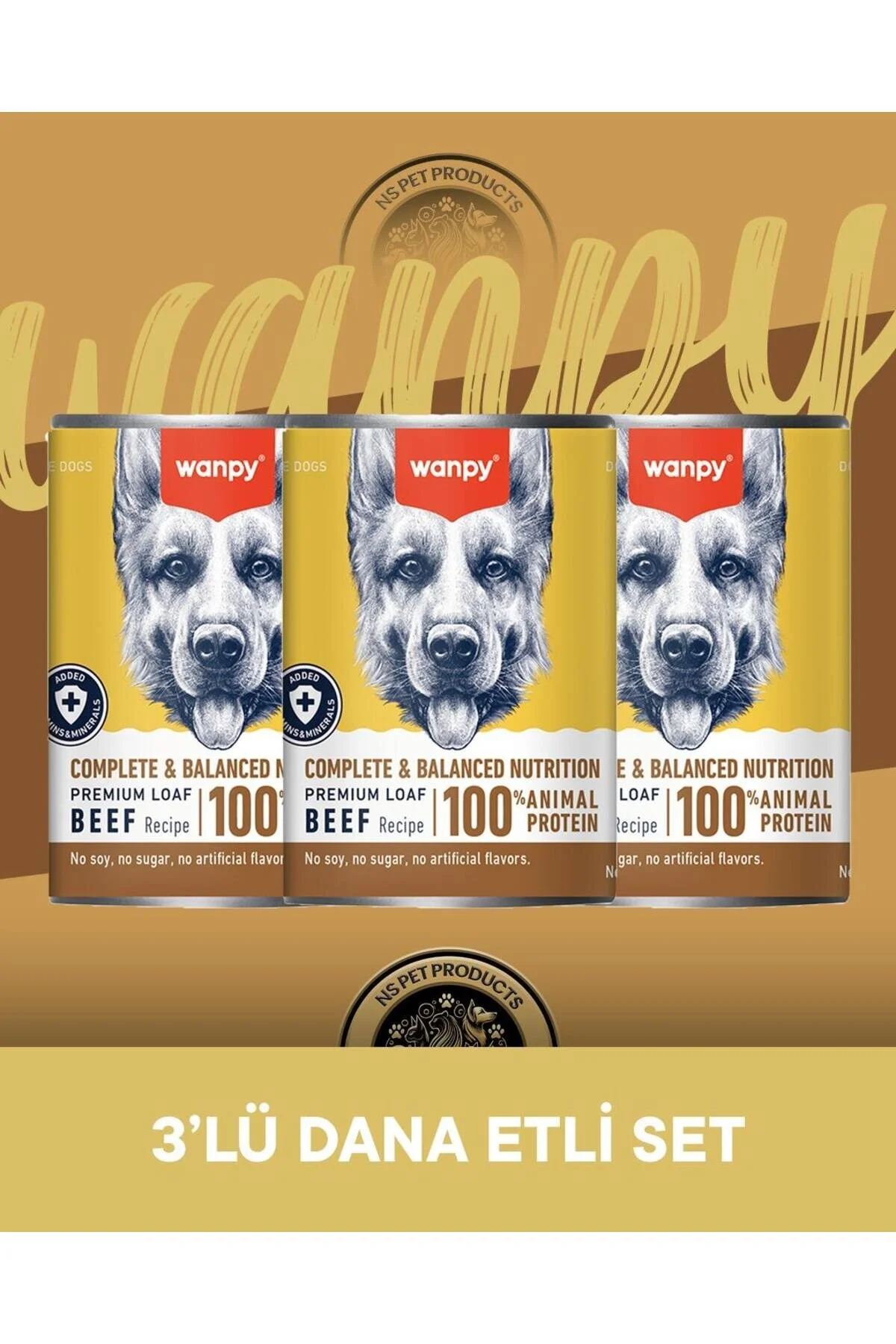 Wanpy Köpek Konserve Mama Sığır Etli