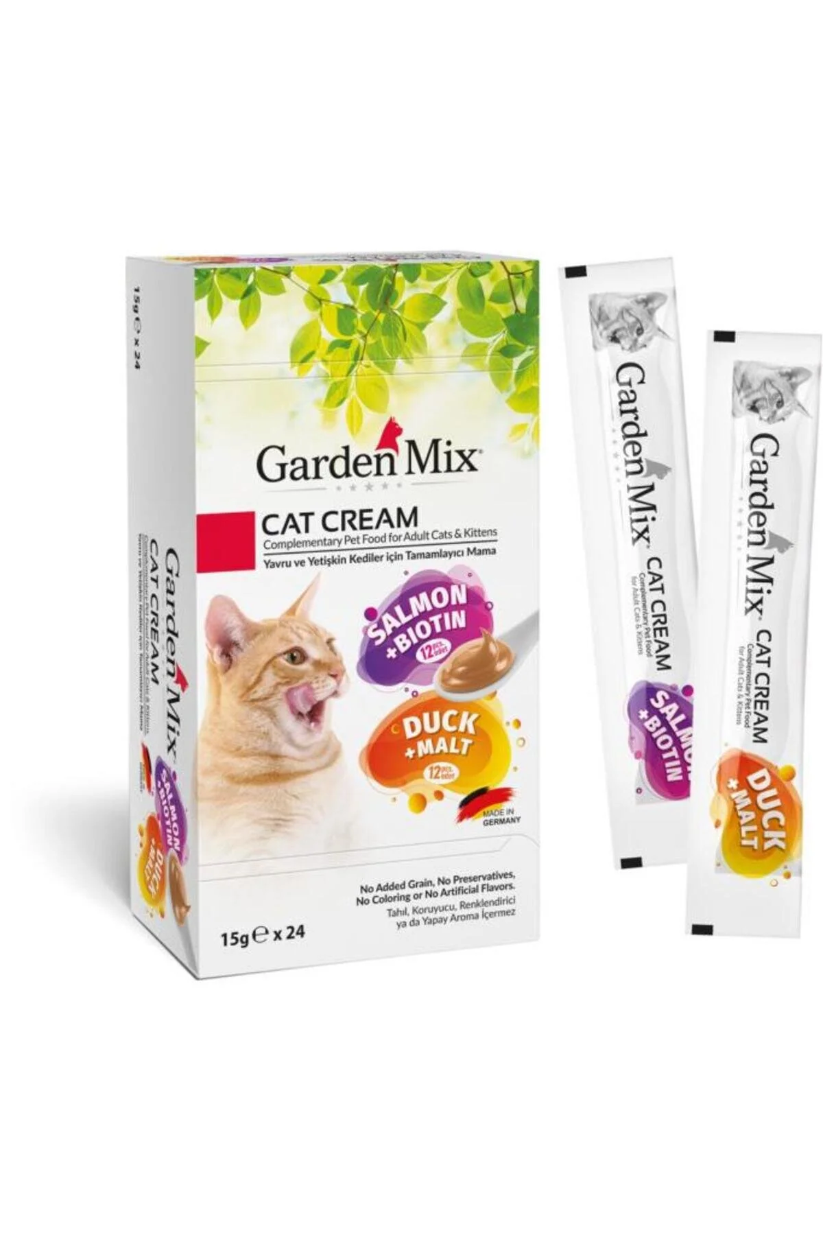 Garden Mix Kedi Ödül Krema Somon Biotin Ördek Malt Mix 24 x 15 Gr