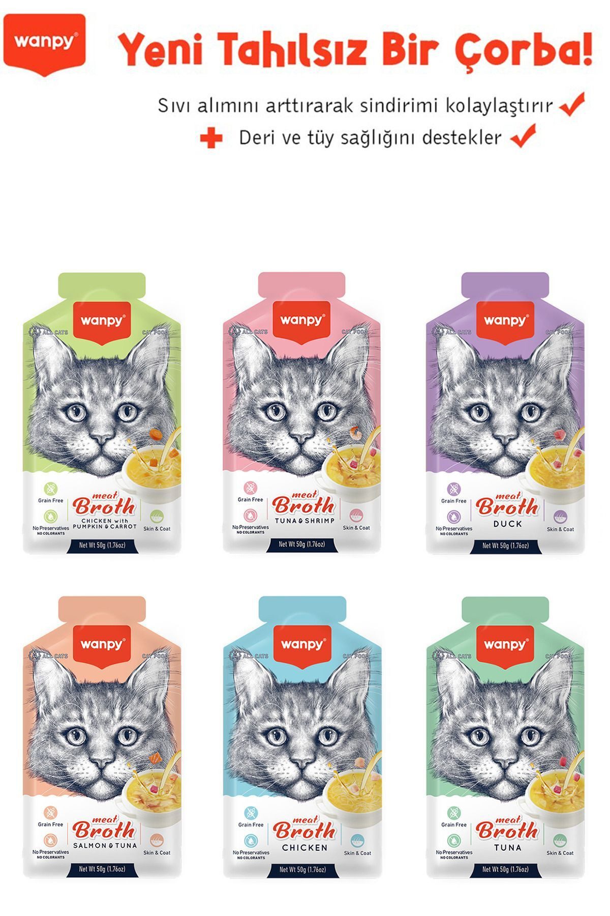 Wanpy Kedi Çorba 6 Çeşit