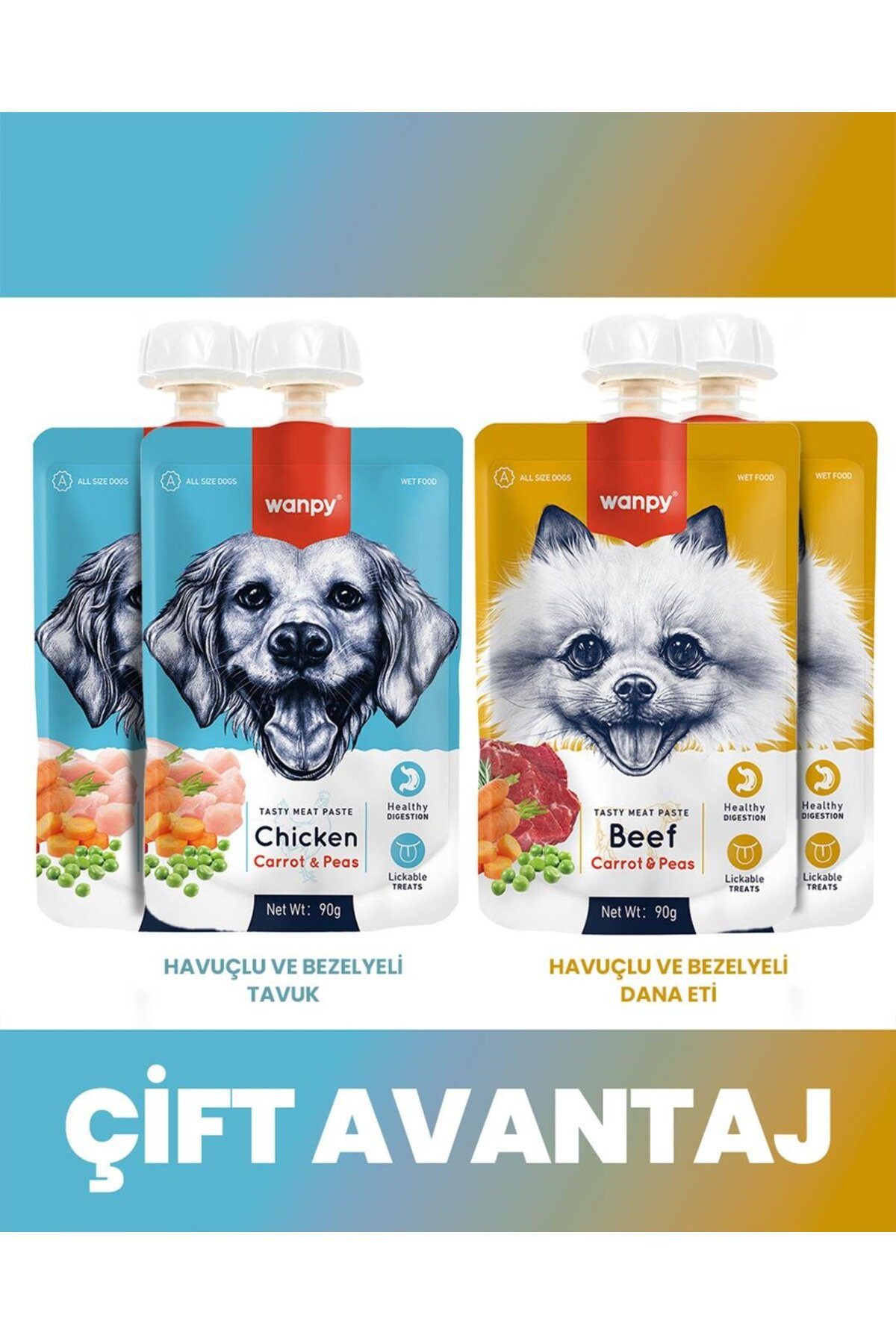 Wanpy Köpek Et Ezme Tavuk Ve Sığır X 2