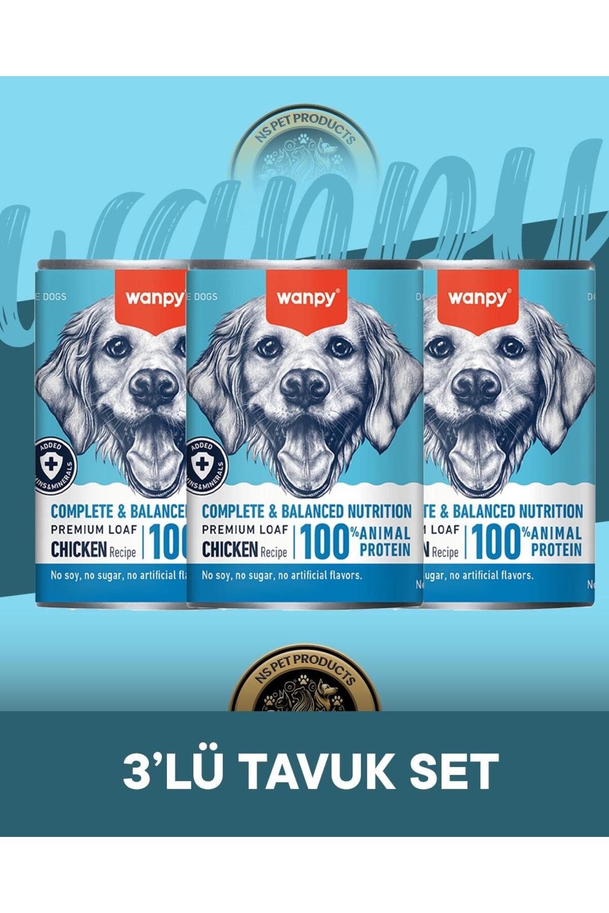 Wanpy Köpek Konserve 375 Gr Tavuk X 3