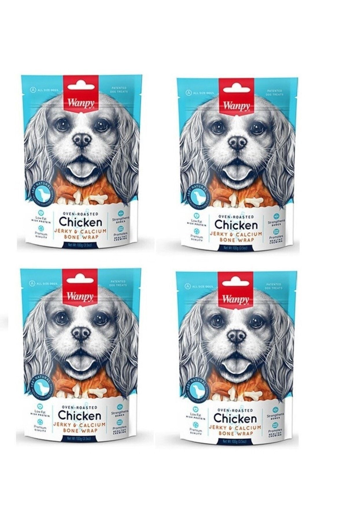 Wanpy Köpek Ödül Chicken Jerky Calcium Bone Wrap X 4