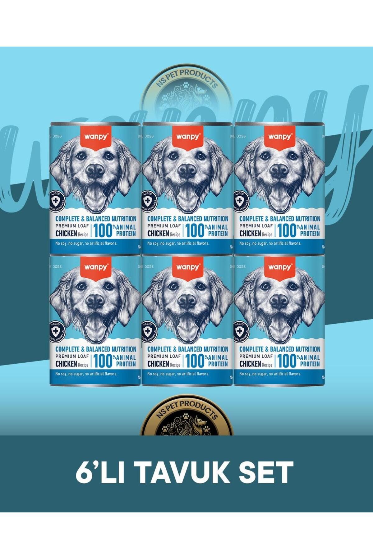 Wanpy Köpek Konserve Tavuklu 375 Gr X 6