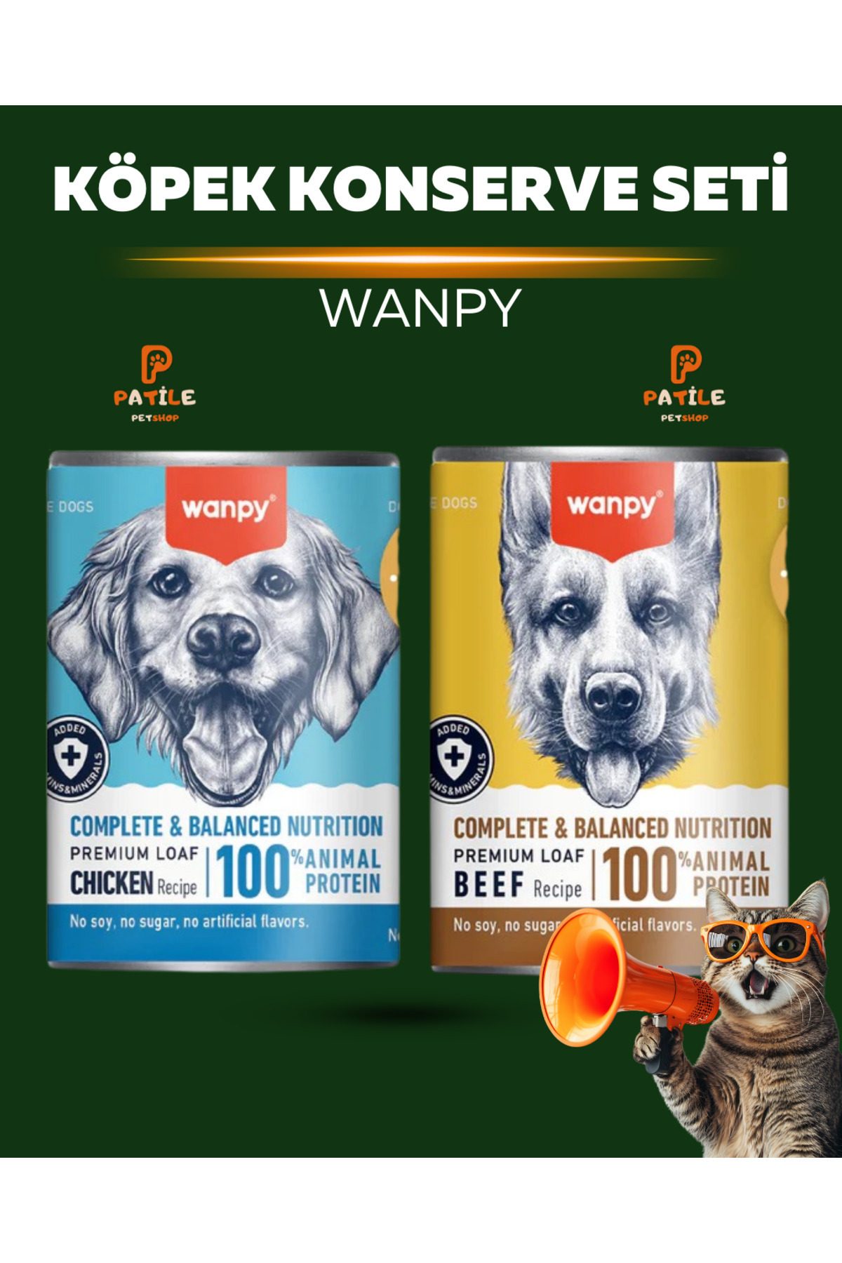 Wanpy Köpek Konserve 375 Gr Tavuk & Beef X 2