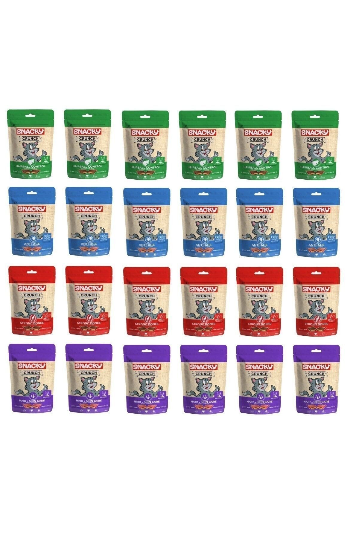 Snacky Kedi Ödül Kraker 4 Çeşit X 24