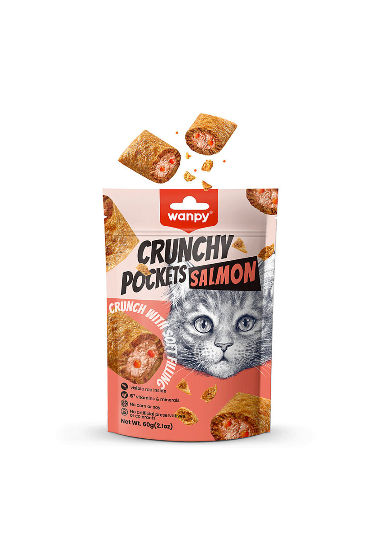Wanpy Kedi Ödül Crunchy Somon Havyar X 4