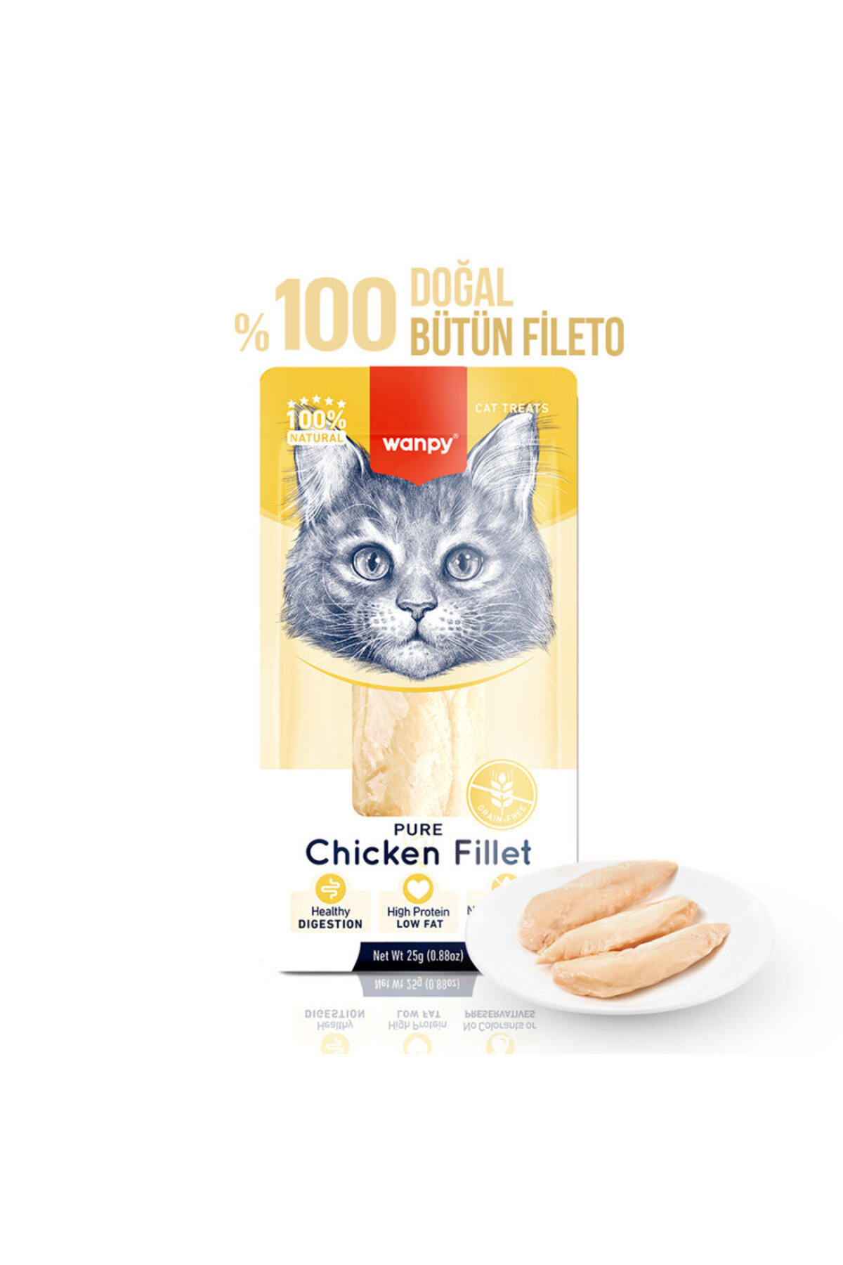 Wanpy Tavuk Fileto 25g Kedi Ödülü 6 lı Set