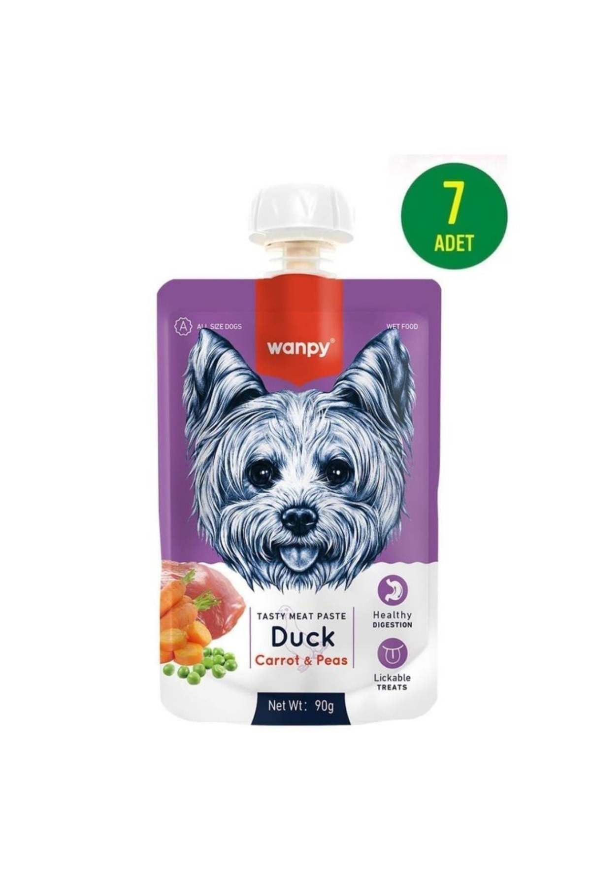 Wanpy Ördek Havuç Köpek Et Ezmesi 90 Gr X 7