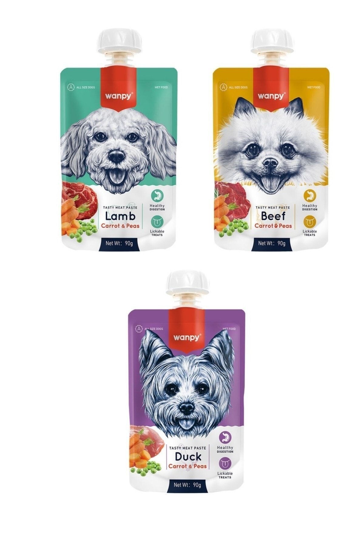 Wanpy Köpek Et Ezmesi 3 Çeşit Karışık 90 Gr X 3