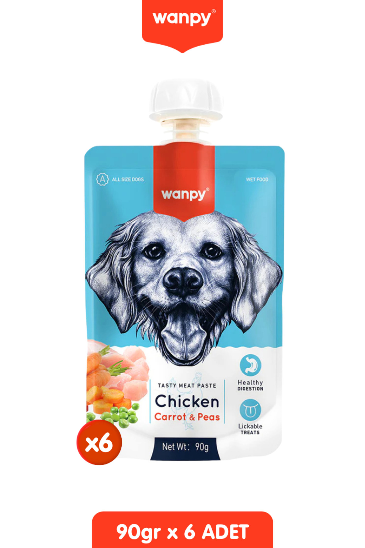Wanpy Tavuk Havuç Köpek Et Ezmesi 90 Gr X 6