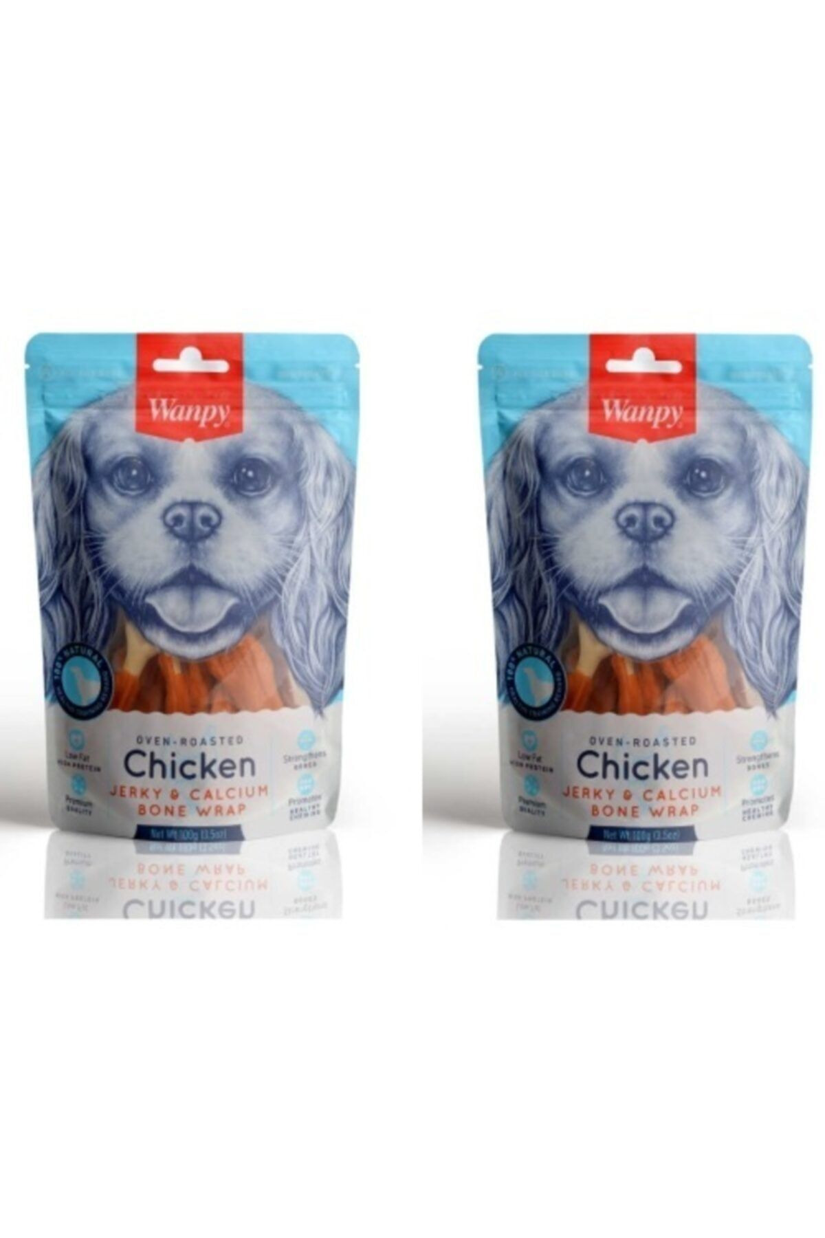Wanpy Chicken Jerky Calcium Bone Wrap Köpek Ödülü 100 Gr X 2