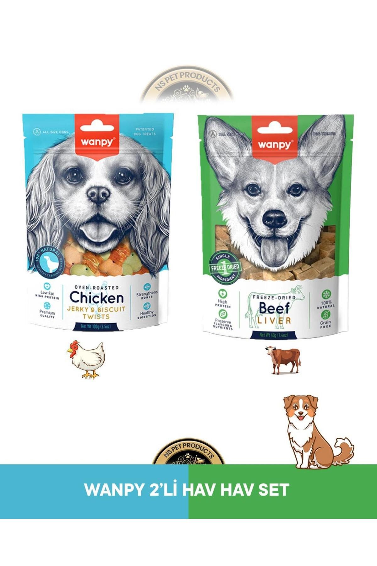 Wanpy Köpek Ödülü 2 li Set Bisküvi Tavuk Sargılı ve Dana Ciğeri