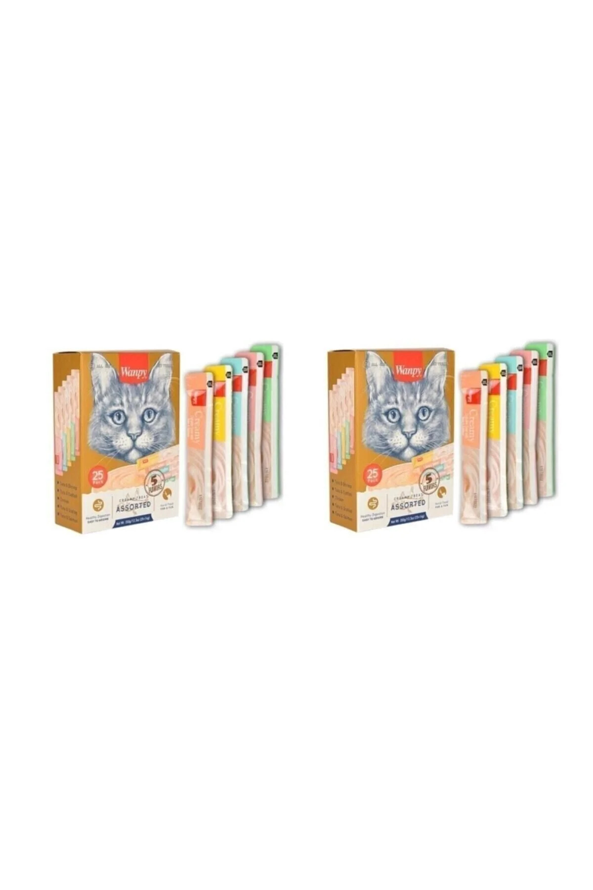 Wanpy Ton Somon Kedi Krema Ödülü 5 li X 2 Paket