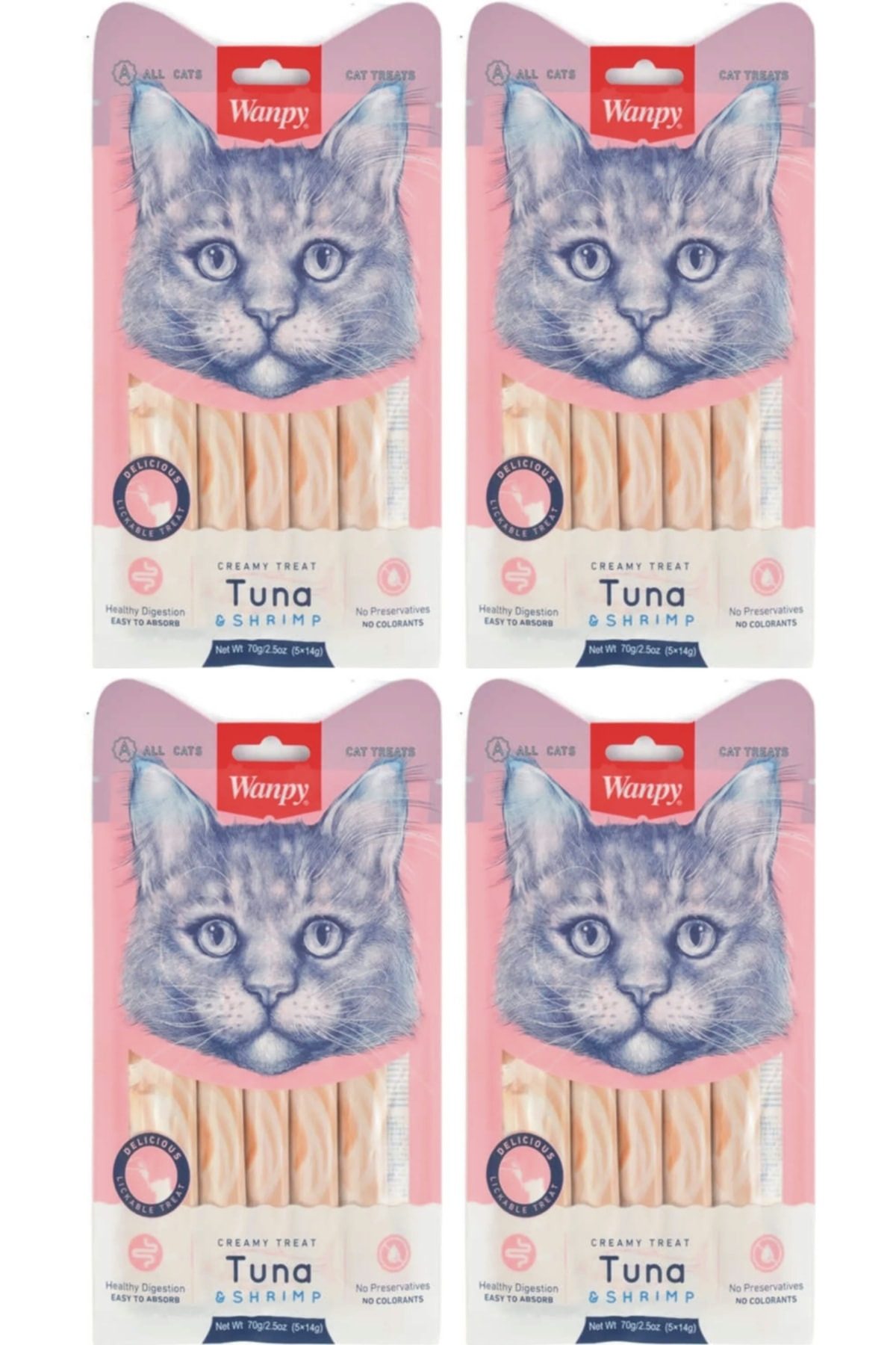 Wanpy Kedi Krema Ton Karides 5 x 14 Gr X 4