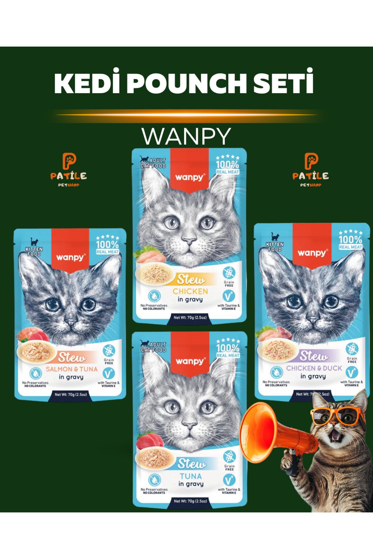 Wanpy Kedi Pouch 85 Gr X 4 Çeşit