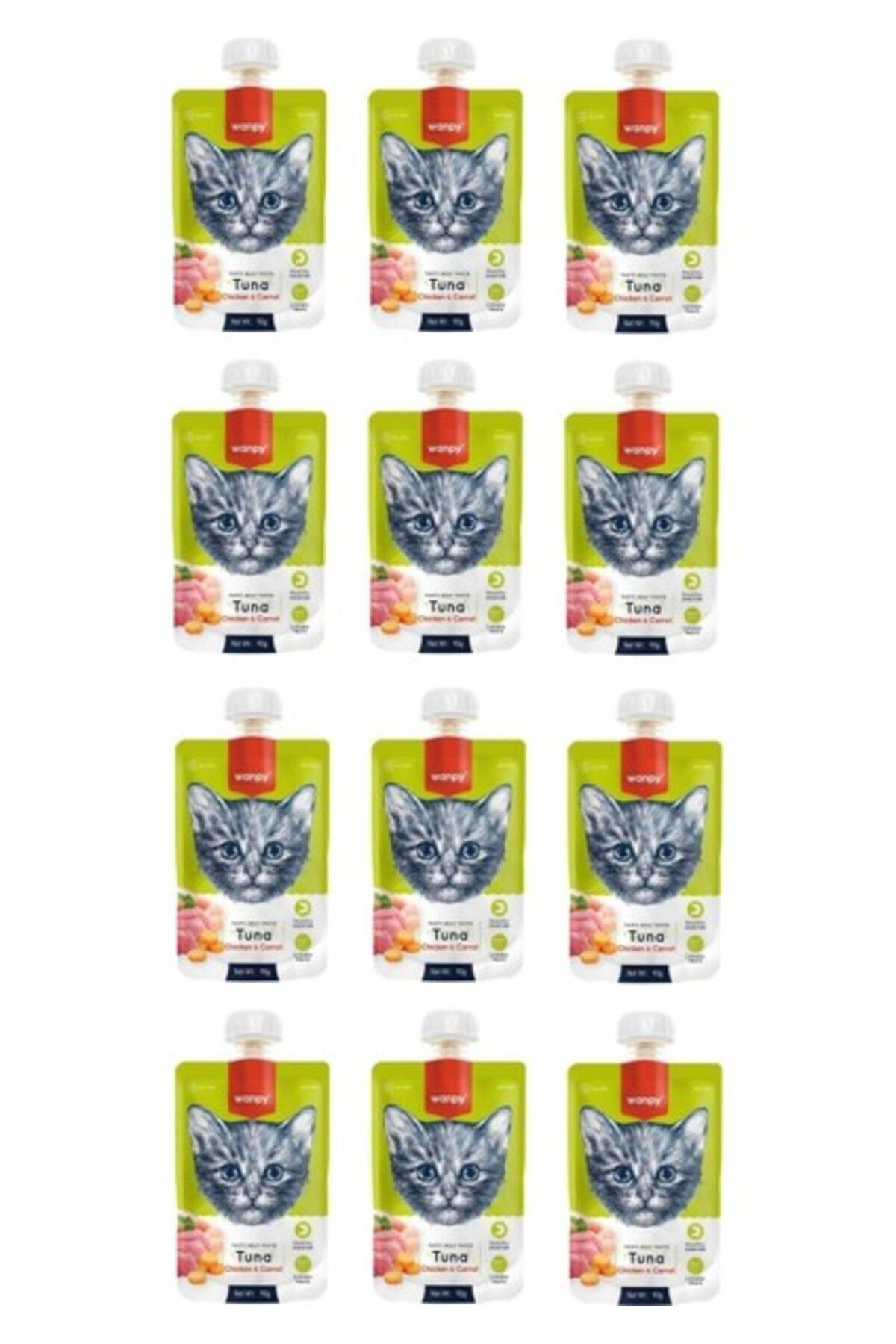 Wanpy Ton Havuç Kedi Et Ezmesi 90 Gr X 12