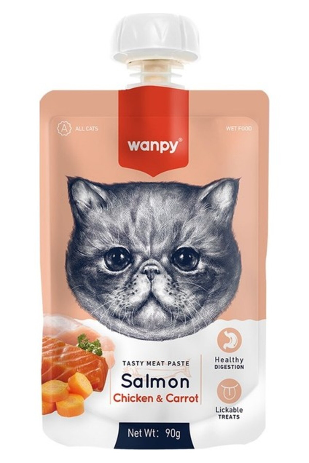 Wanpy Somon Tavuk Kedi Et Ezmesi 90 Gr X 10