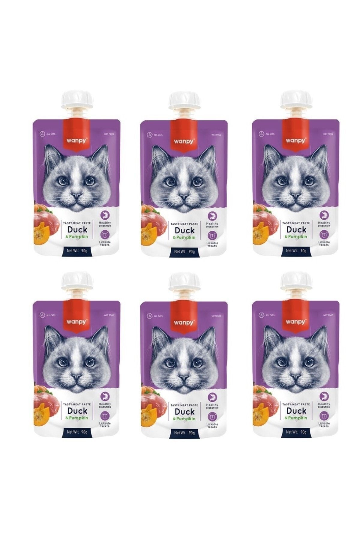 Wanpy Ördek Balkabak Kedi Et Ezmesi 90 GrX 6