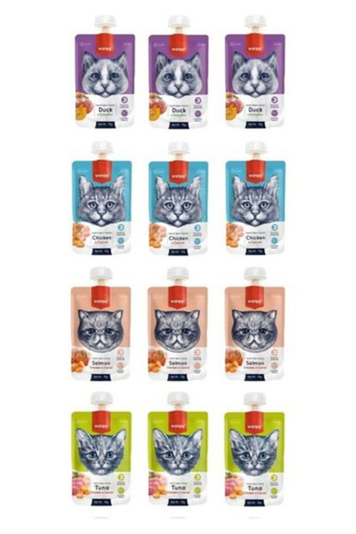 Wanpy Karışık Kedi Et Ezmesi 90 Gr X 12 Paket