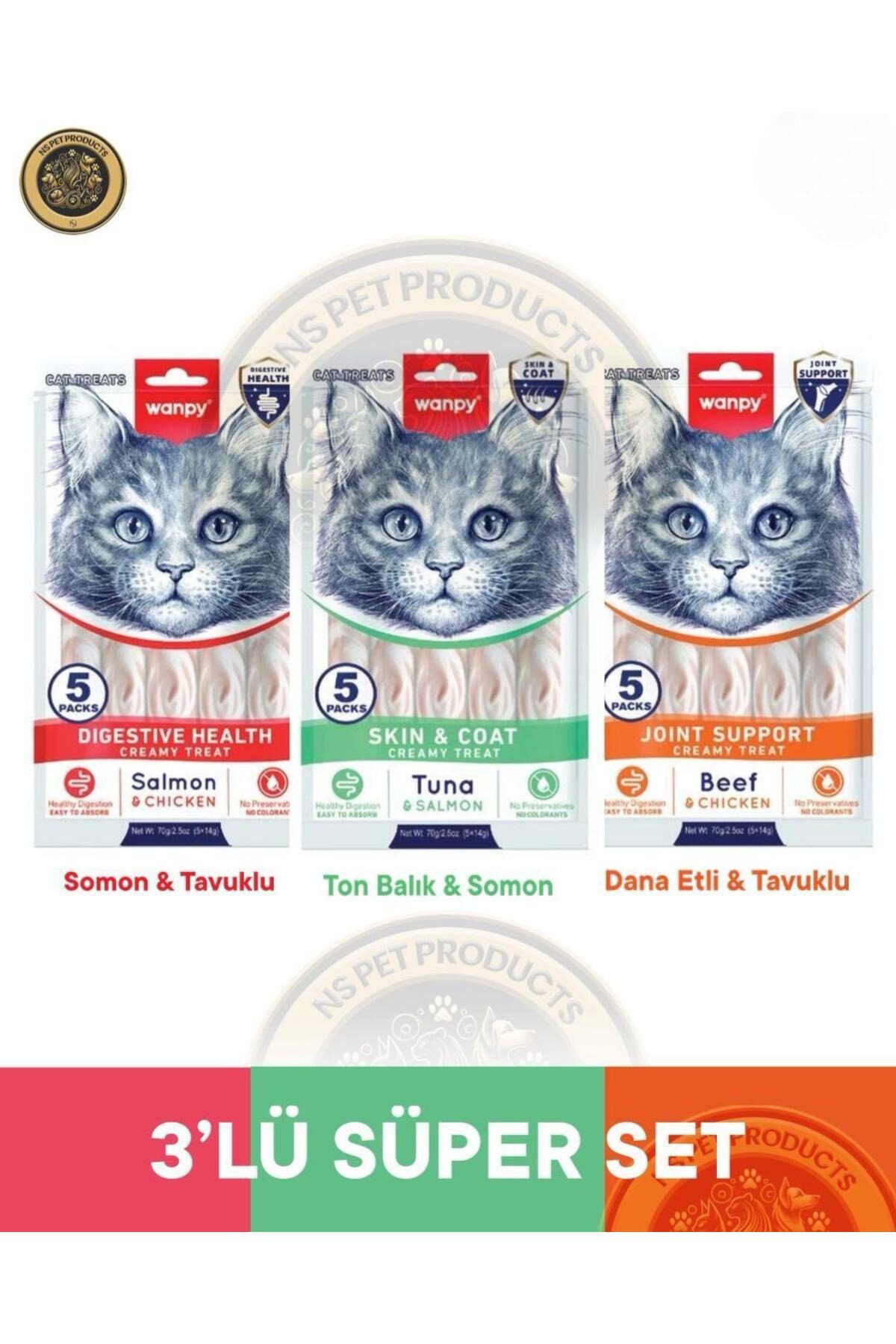 Wanpy Kedi Ödül Krema Healty 3 lü Set