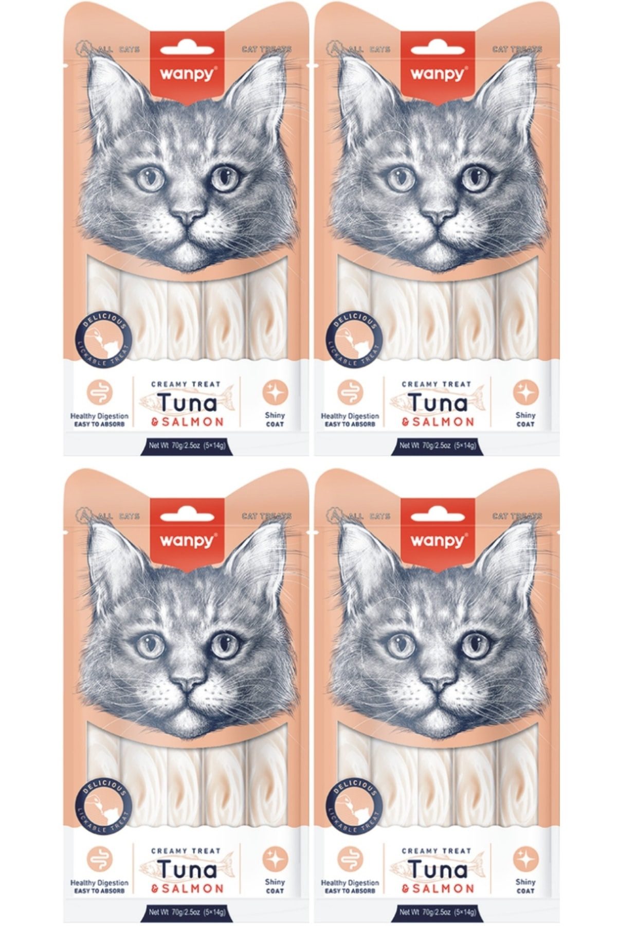 Wanpy Ton Somon Kedi Krema X 4 Paket