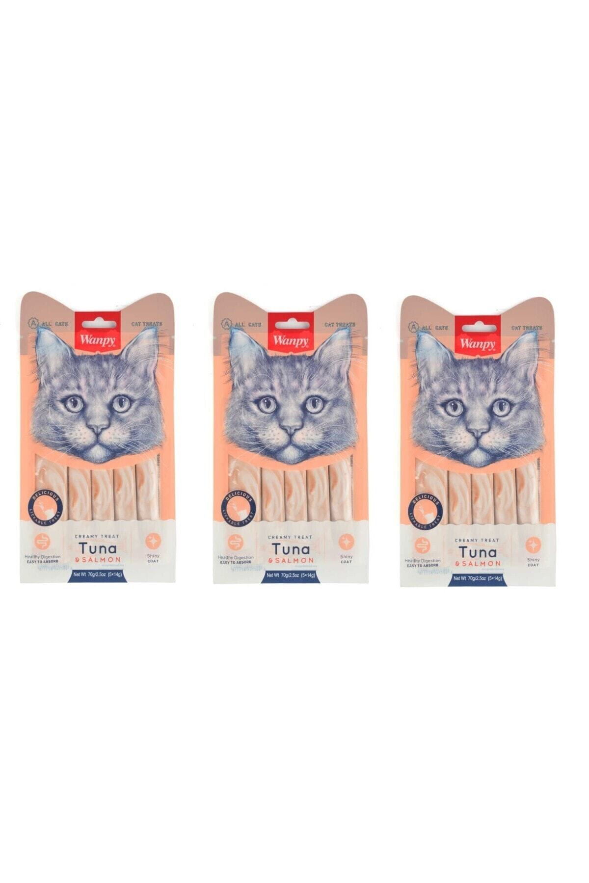 Wanpy Kedi Krema Ton Somon 5 x 14 Gr X 3