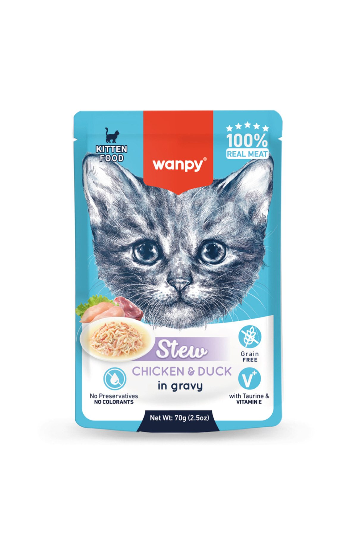 Wanpy Tavuk Ördek & Ton Somon Kedi Pouch 70 Gr X 4