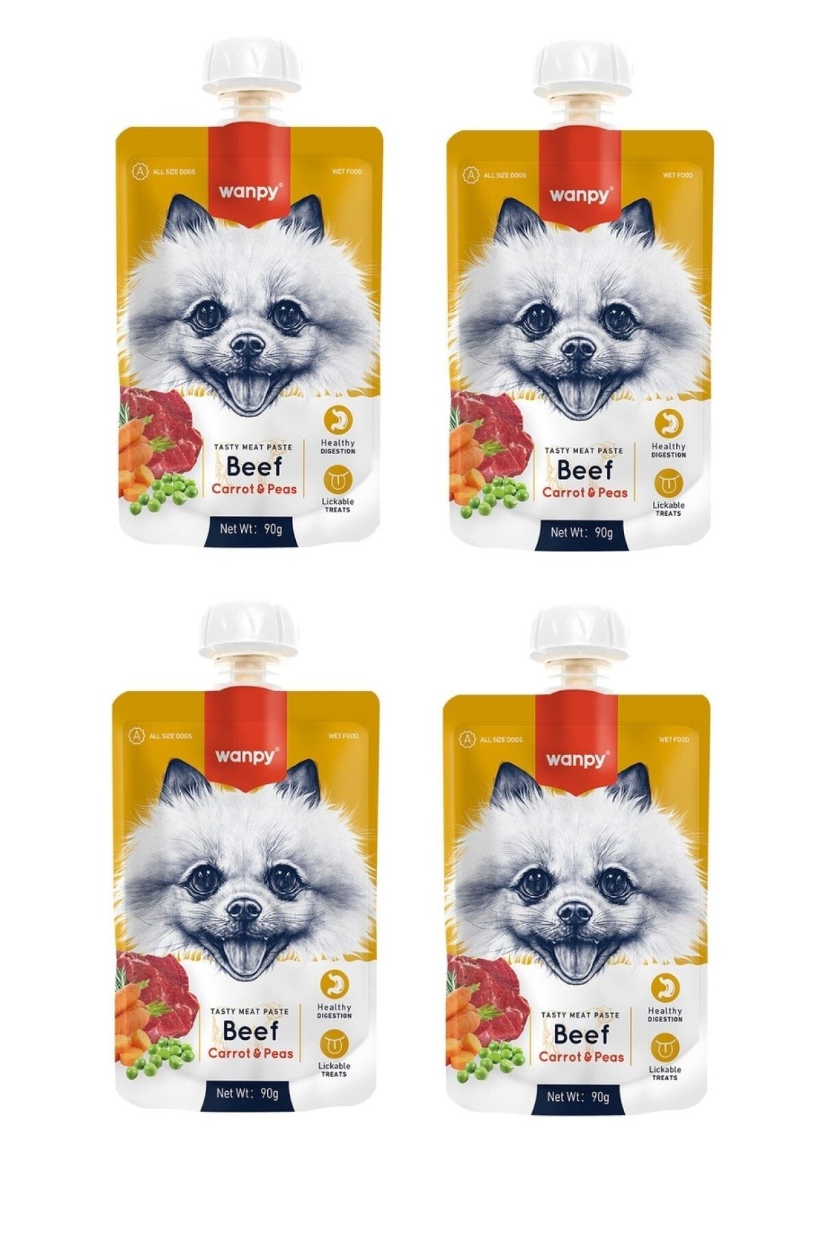 Wanpy Sığır Havuç Köpek Et Ezmesi 90 Gr X 4