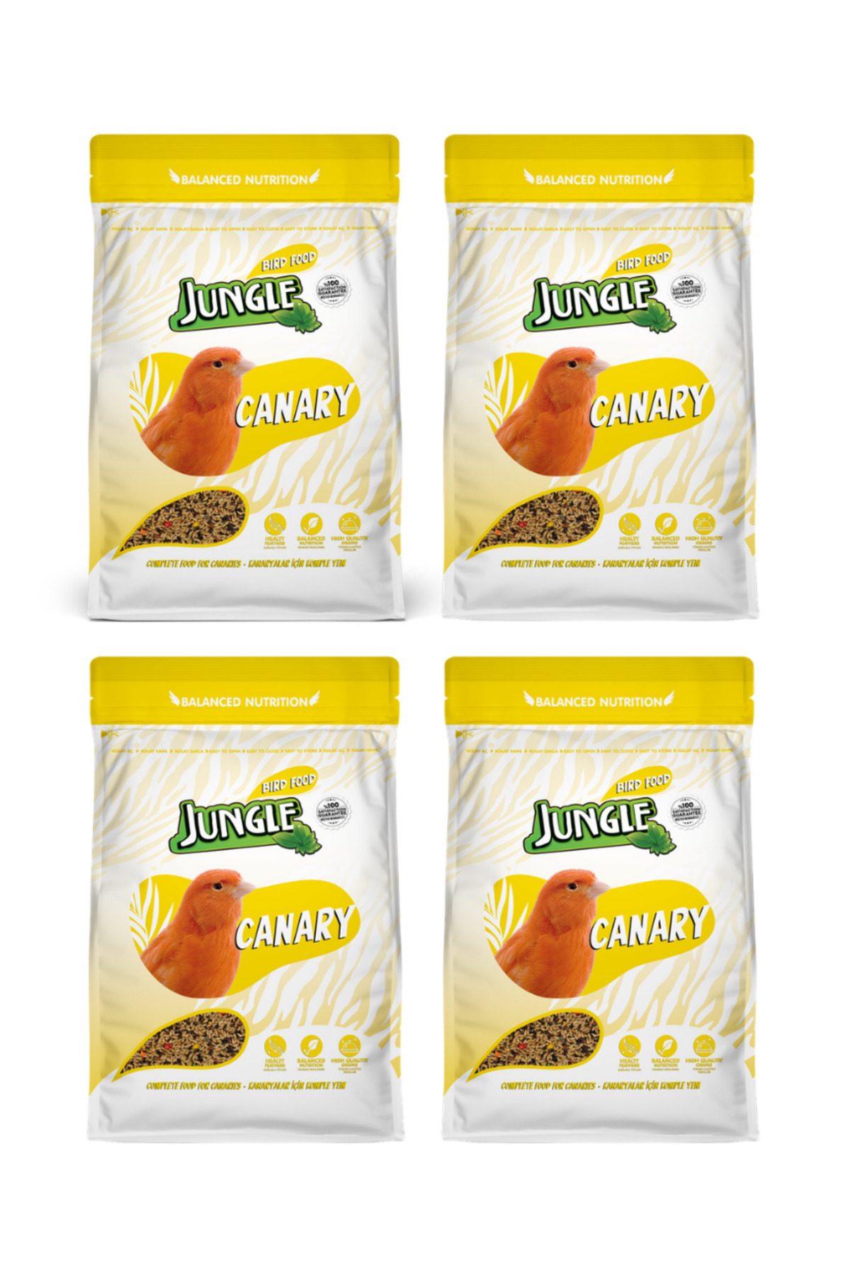 Jungle 4lü Kanarya Yemi Yüksek Vitaminli Zengin İçerik 400 gr X 4 ADET