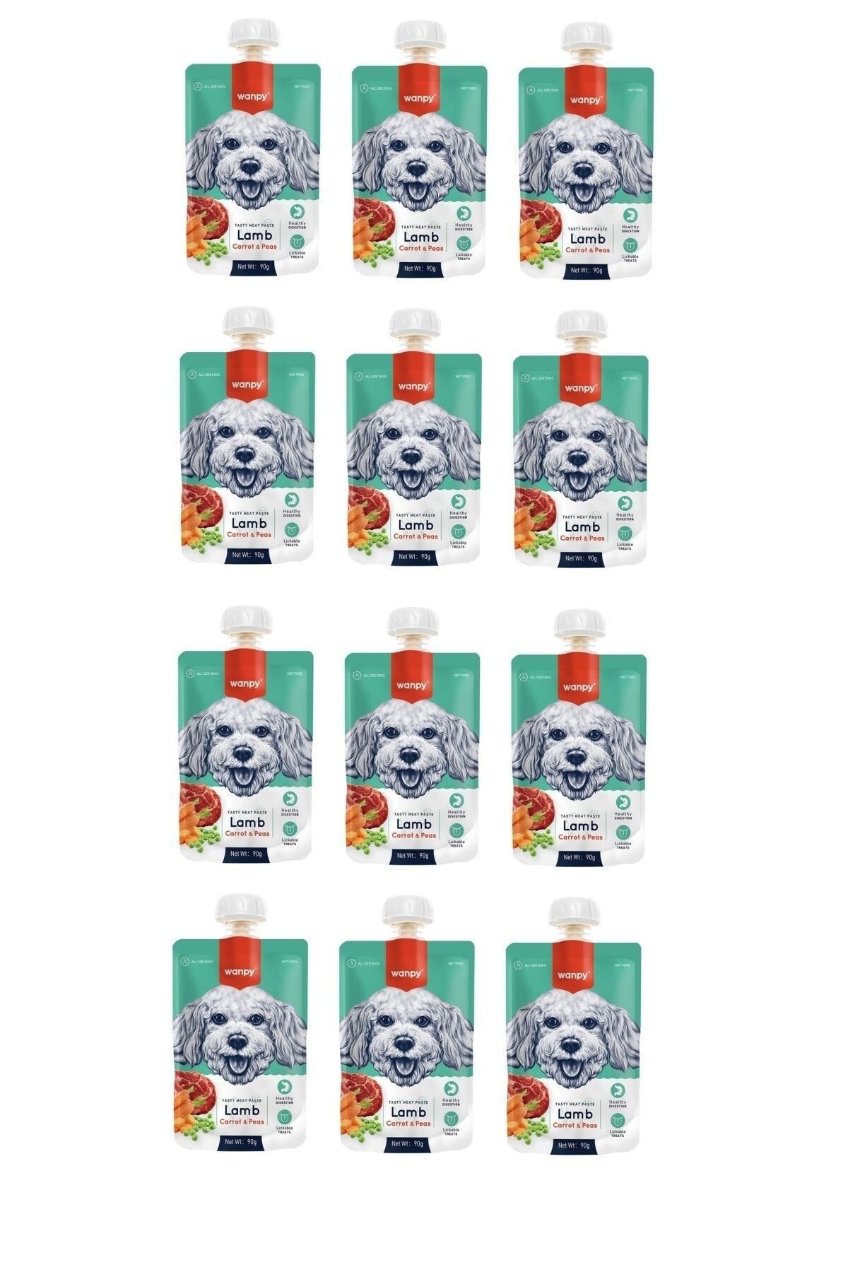 Wanpy Kuzu Havuç Köpek Et Ezmesi 90 Gr X 12