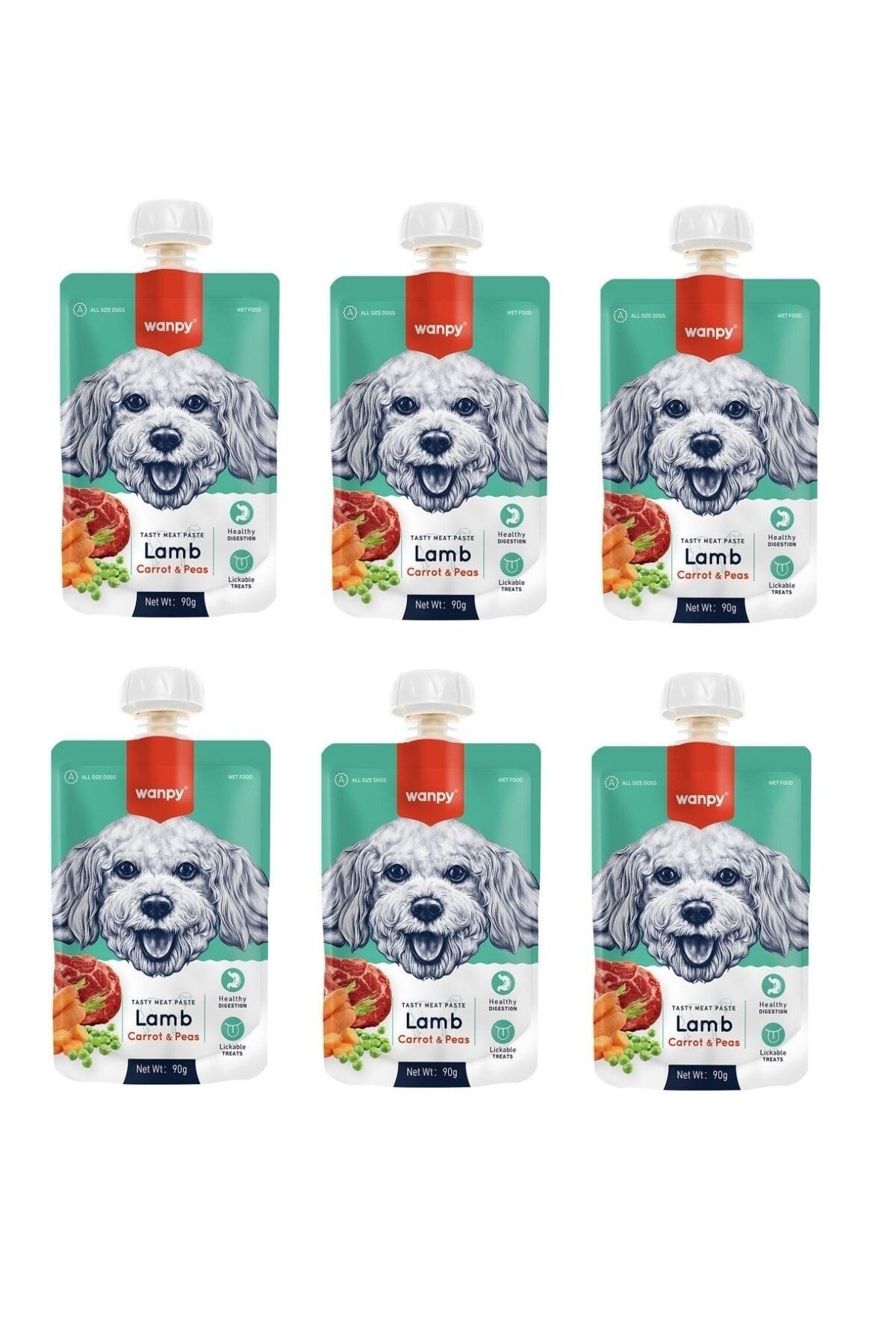 Wanpy Kuzu Havuç Köpek Et Ezmesi 90 Gr X 6