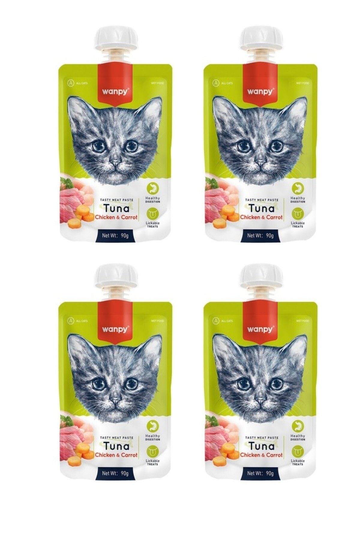 Wanpy Ton Havuç Kedi Et Ezmesi 90 Gr X 4