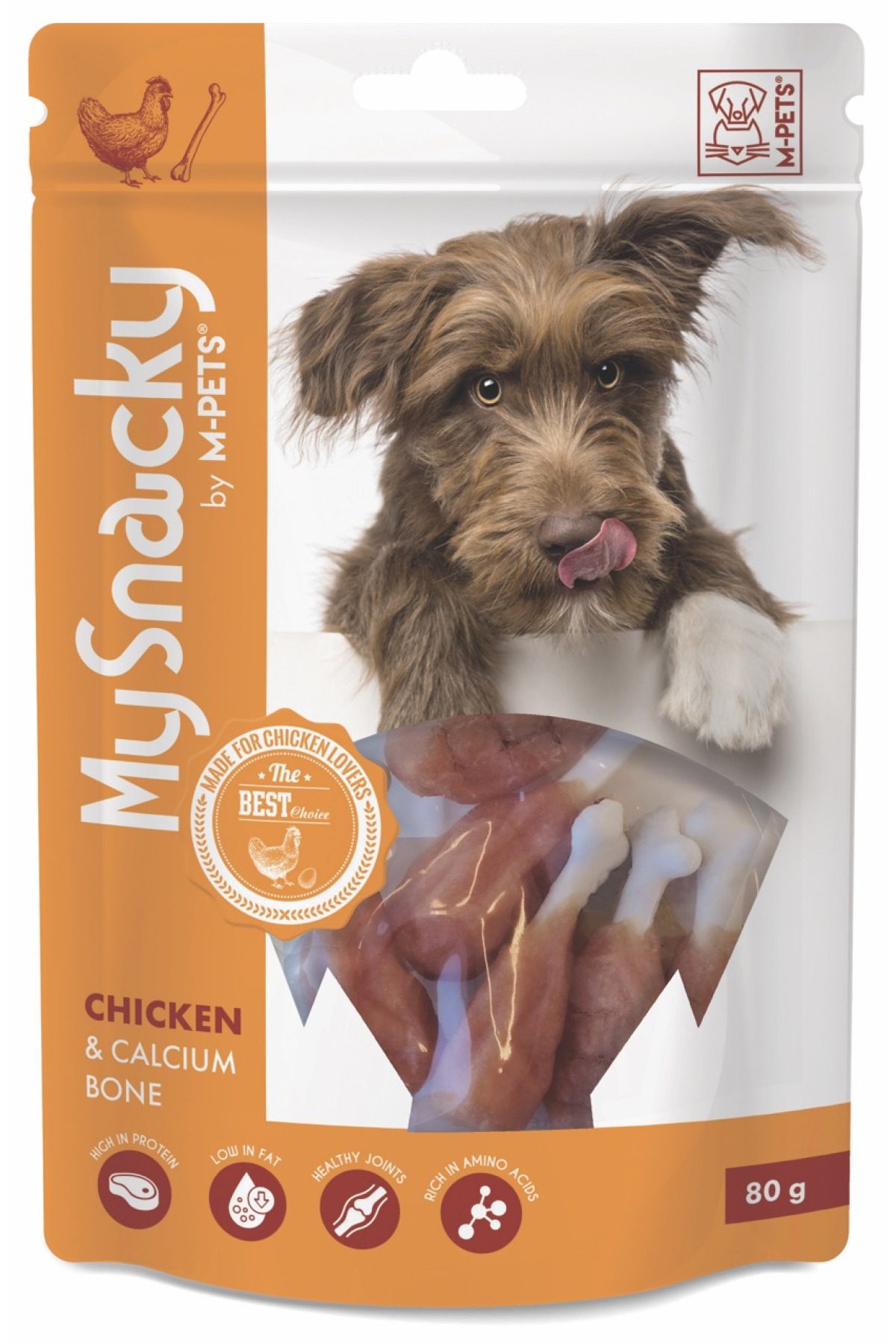 M-Pets My Snacky Chicken & Calcium Bone Tavuklu Kalsiyumlu Köpek Ödülü 80 Gr