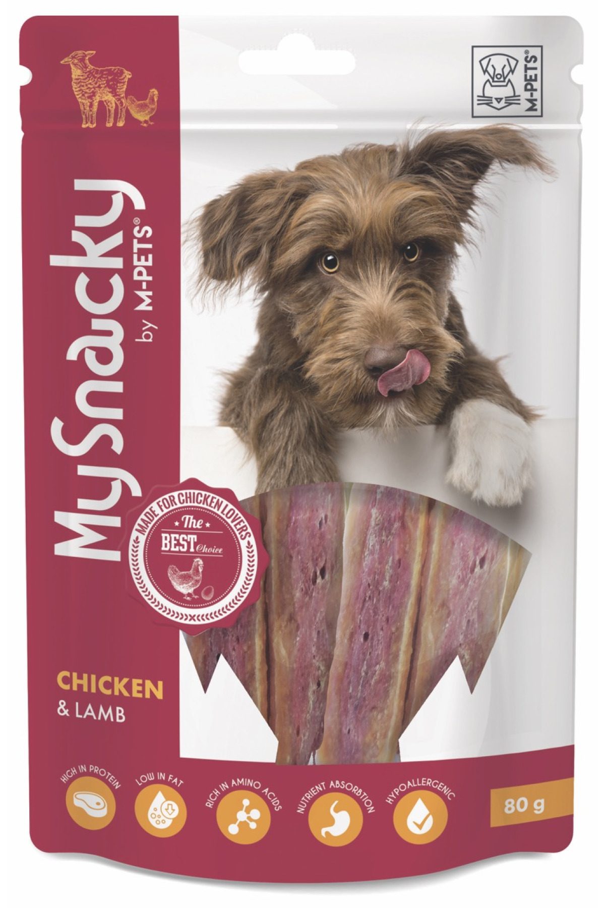 M-Pets My Snacky Chicken & Lamb Tavuklu Kuzulu Köpek Ödülü 80 Gr