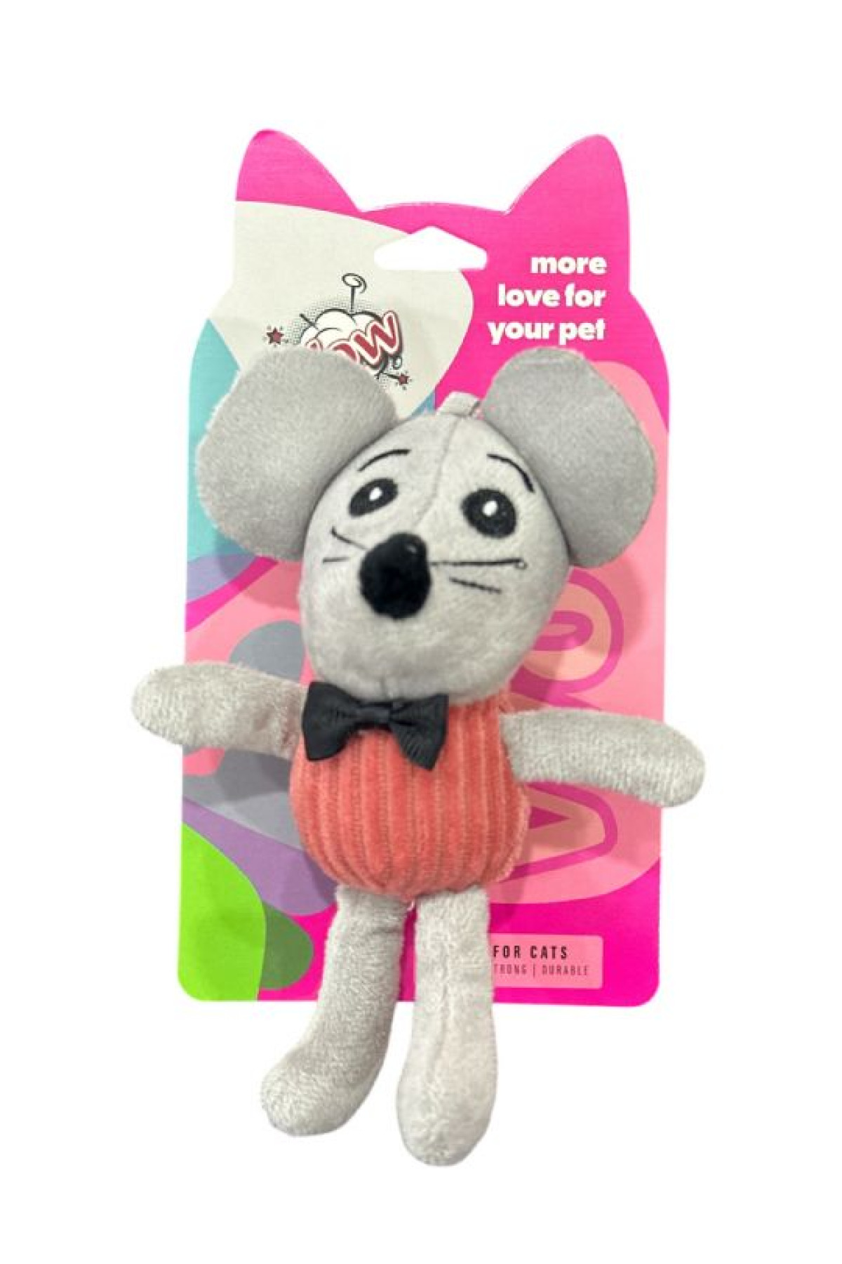Wow Teddy Kedi Oyuncağı Peluş Papyonlu Fare Uzun Kollu Bacaklı Sevimli Oyun Arkadaşı