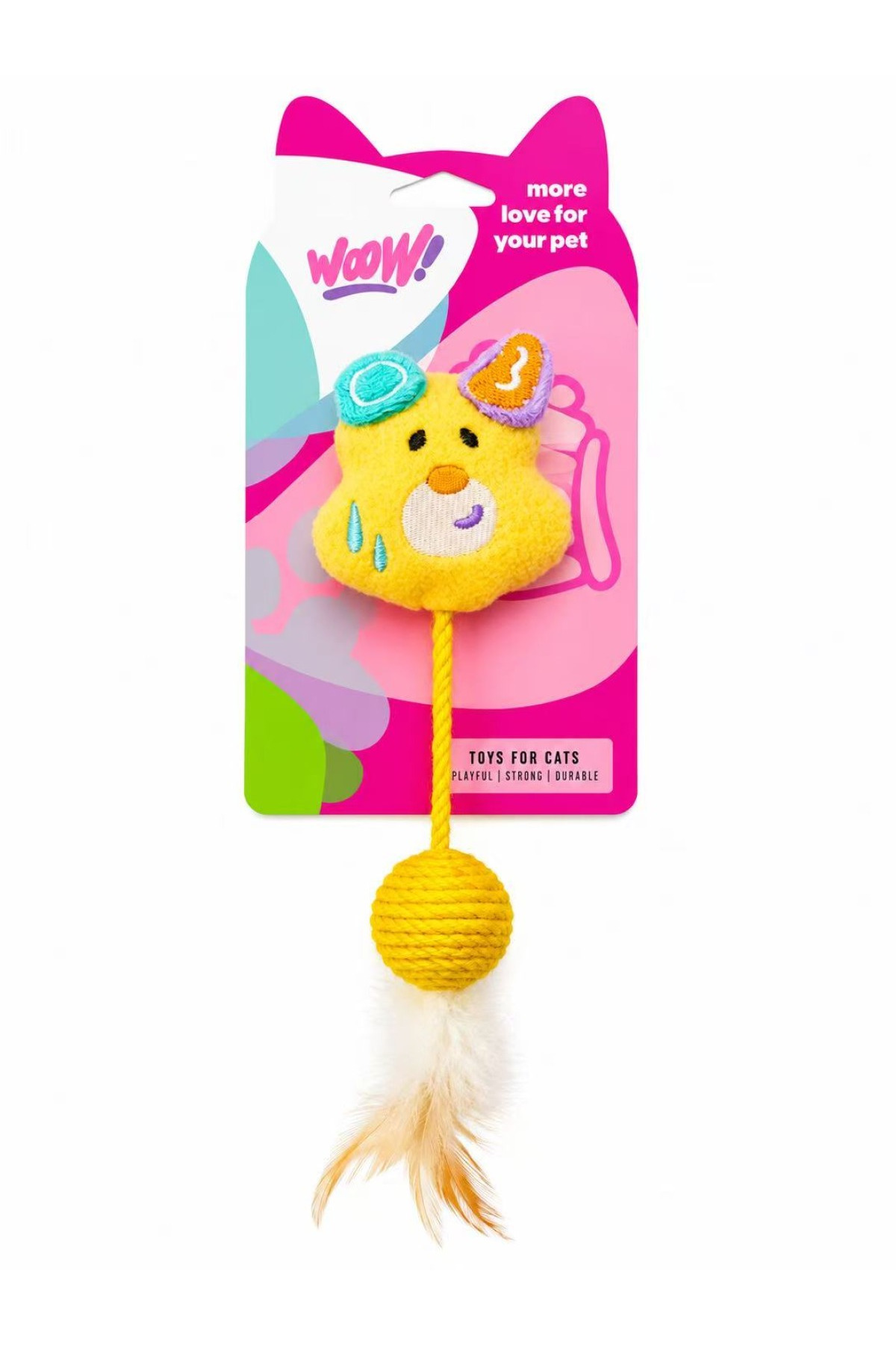Wow Rubby Kedi Oyuncağı Peluş Ayı Sisal Toplu Tüylü Püsküllü Sarkan Oyuncak