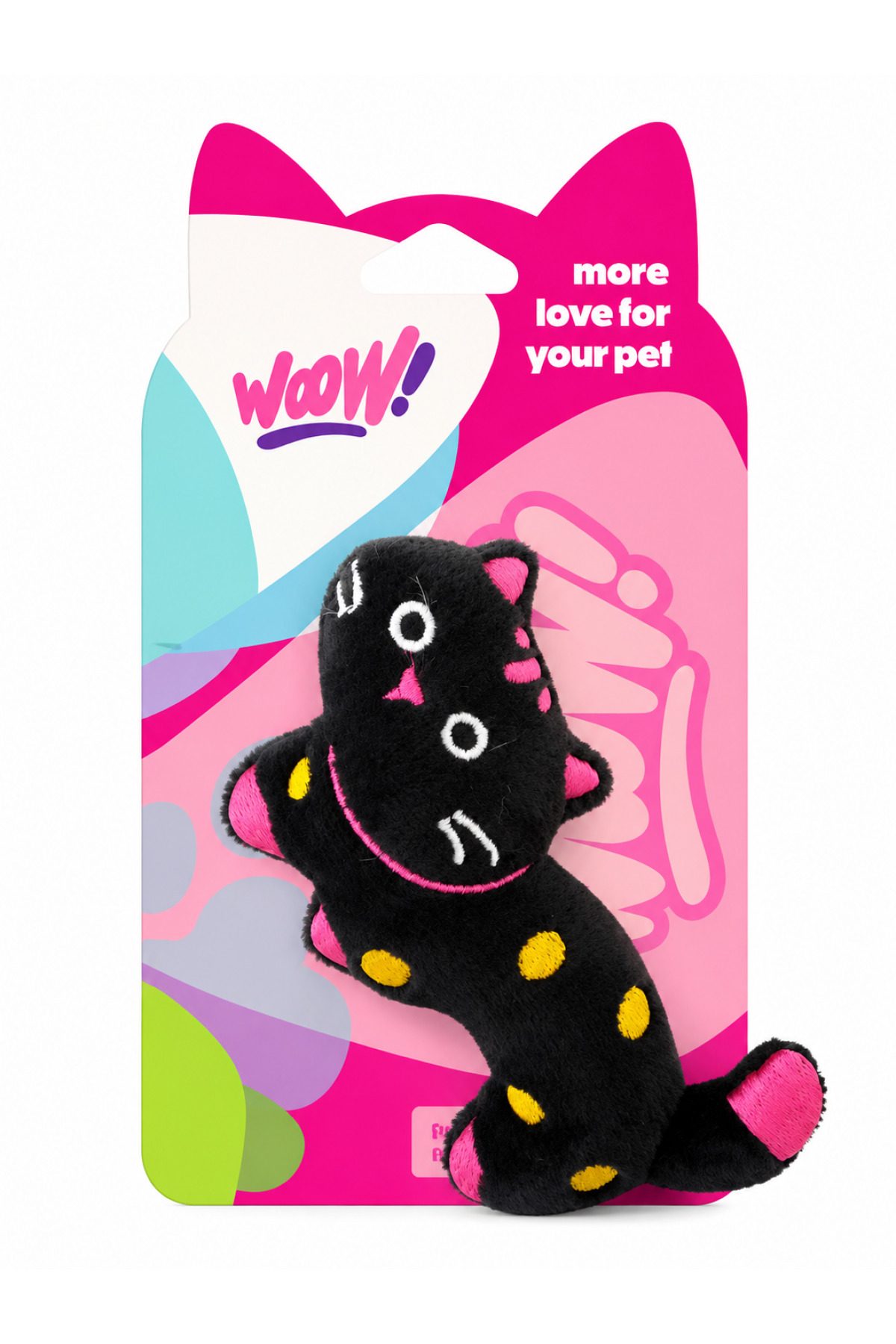 Wow Kedi Oyuncağı Peluş Siyah Kedi Figürü Puantiyeli Yumuşak Sarılma Oyuncağı
