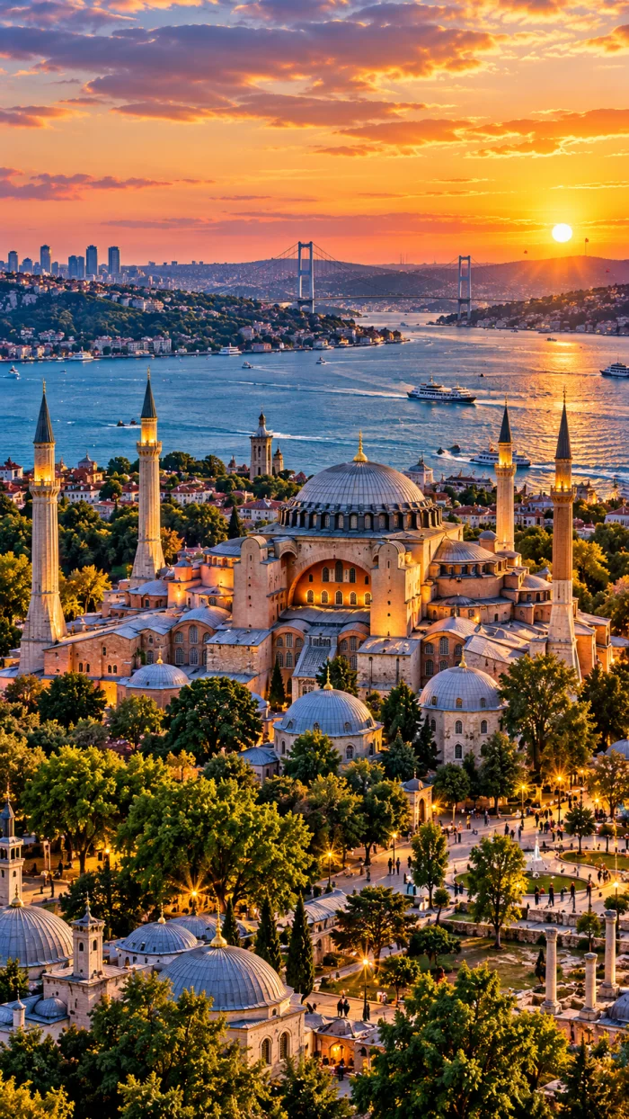 Istanbul — Hagia Sophia & Bosphorus at sunset